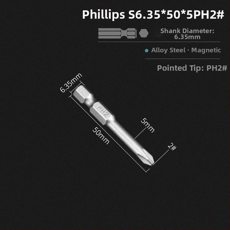 Set bitov pre elektrickú vŕtačku s magnetickou krížovou hlavou, predĺžená dĺžka, hex pohon kompatibilný, materiál: fialové santalové drevo