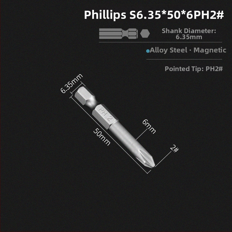 Set bitov pre elektrickú vŕtačku s magnetickou krížovou hlavou, predĺžená dĺžka, hex pohon kompatibilný, materiál: fialové santalové drevo