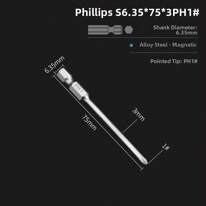 Set bitov pre elektrickú vŕtačku s magnetickou krížovou hlavou, predĺžená dĺžka, hex pohon kompatibilný, materiál: fialové santalové drevo