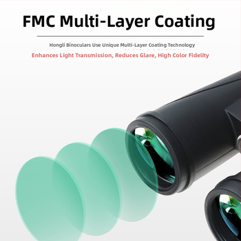 Binokulár s AB dizajnom dvojitých tubusov, 10x zväčšenie, proti nárazu s vonkajším gumovým plášťom, zorné pole 109 m/1000 m