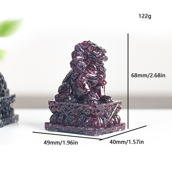 Enyeoh Лъв скулптура от смола с естествен кристал, модерен минималистичен стил, смолни занаяти