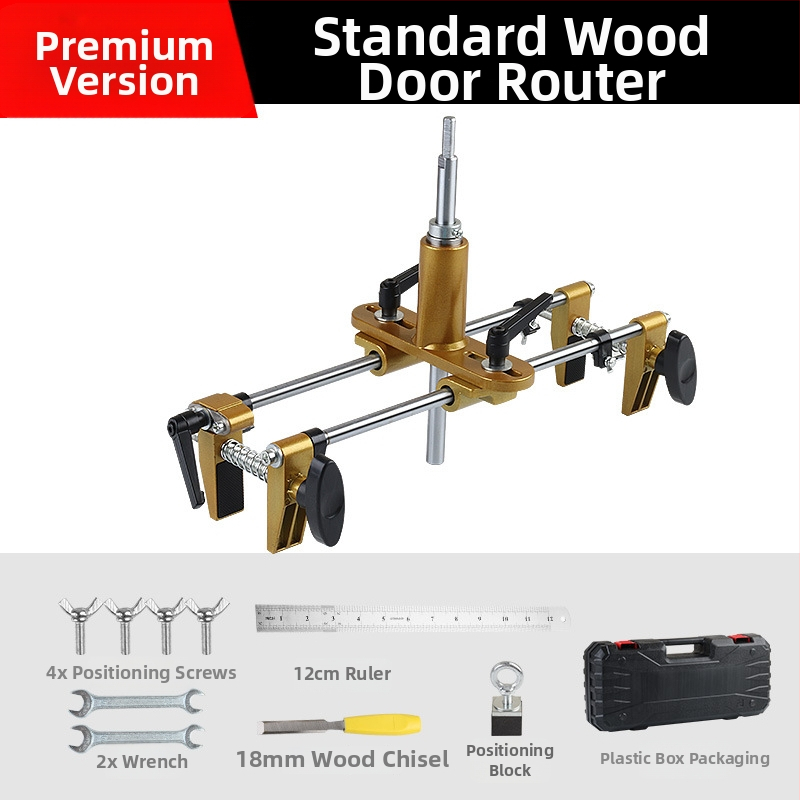 Kit deschidere a găurilor pentru încuietoare la uși din lemn masiv, montaj interior — set complet de instrumente pentru canelare, Fu City