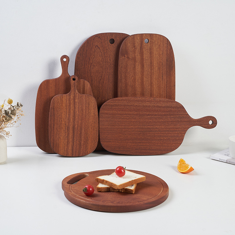 Дървена дъска за рязане с нестандартна форма, преносима, двустранна