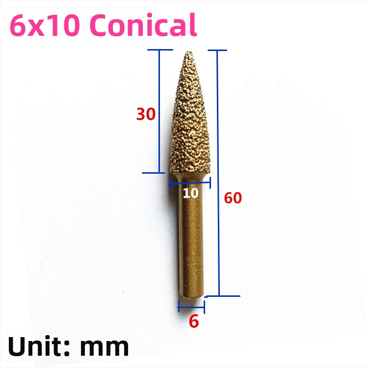 Diamentová brúsna hlava pre liatinu pre ručný vŕtací nástroj – vhodná pre liatinu, kameň a keramiku, prispôsobiteľná