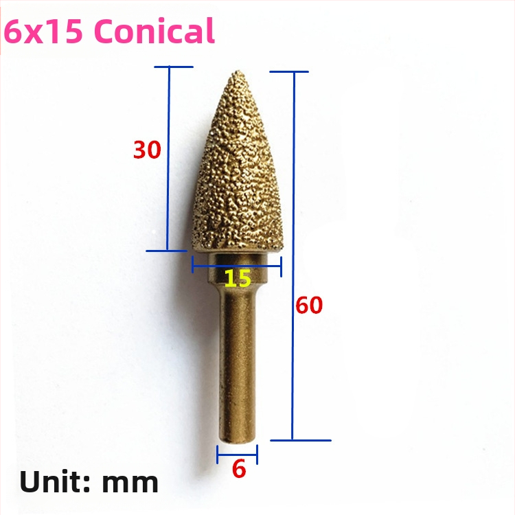 Diamentová brúsna hlava pre liatinu pre ručný vŕtací nástroj – vhodná pre liatinu, kameň a keramiku, prispôsobiteľná