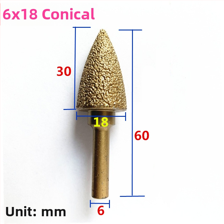 Diamentová brúsna hlava pre liatinu pre ručný vŕtací nástroj – vhodná pre liatinu, kameň a keramiku, prispôsobiteľná