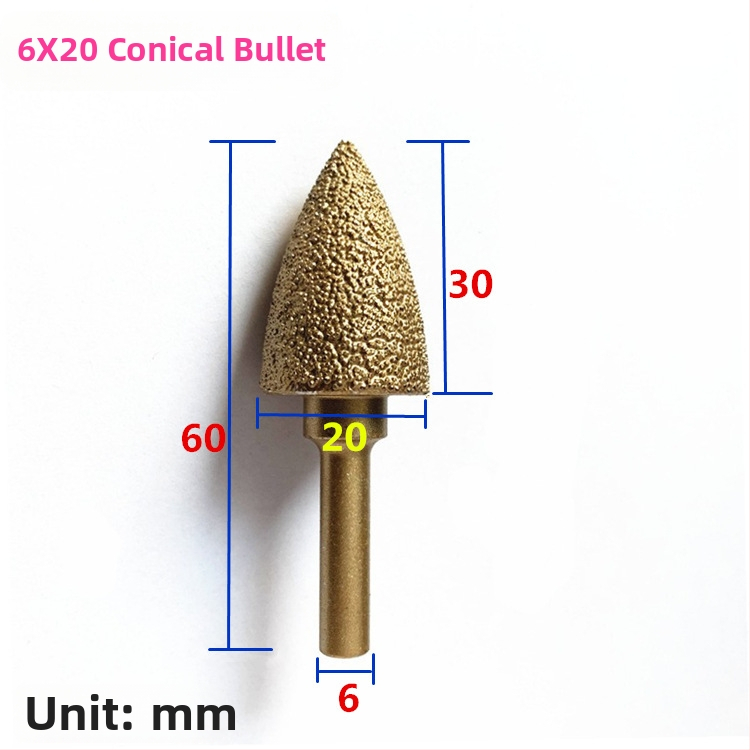 Diamentová brúsna hlava pre liatinu pre ručný vŕtací nástroj – vhodná pre liatinu, kameň a keramiku, prispôsobiteľná