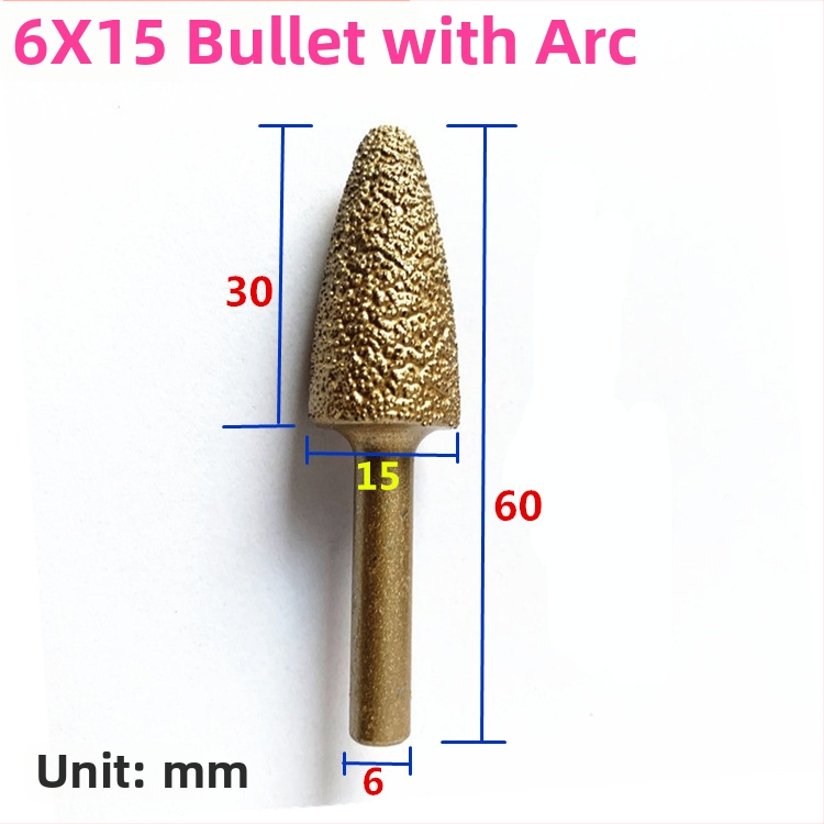 Diamentová brúsna hlava pre liatinu pre ručný vŕtací nástroj – vhodná pre liatinu, kameň a keramiku, prispôsobiteľná