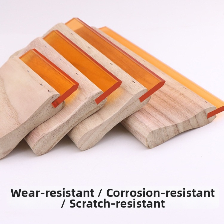 Ситопечатен скребец със дървена дръжка за водни и маслени мастила, издръжлив ръчен скребец за ситопечат