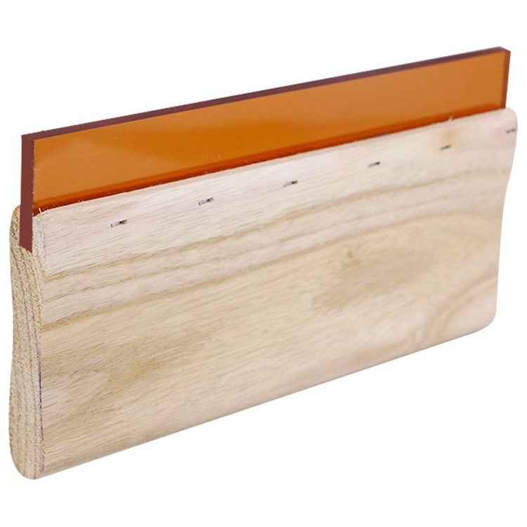 Ситопечатен скребец със дървена дръжка за водни и маслени мастила, издръжлив ръчен скребец за ситопечат