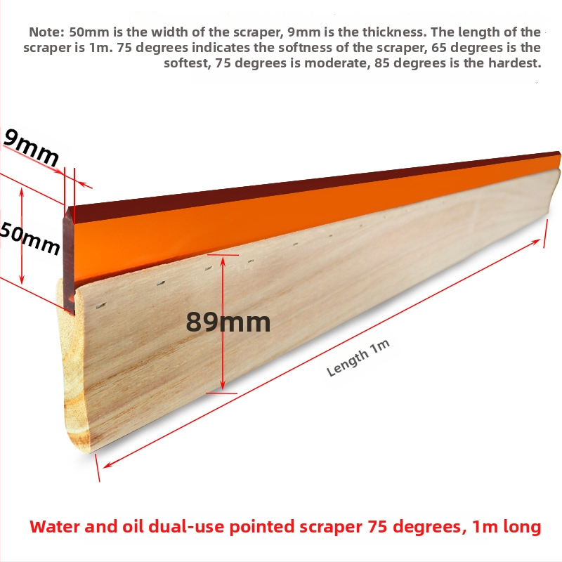 Ситопечатен скребец със дървена дръжка за водни и маслени мастила, издръжлив ръчен скребец за ситопечат