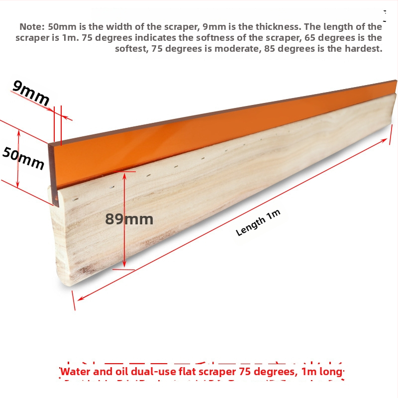 Ситопечатен скребец със дървена дръжка за водни и маслени мастила, издръжлив ръчен скребец за ситопечат