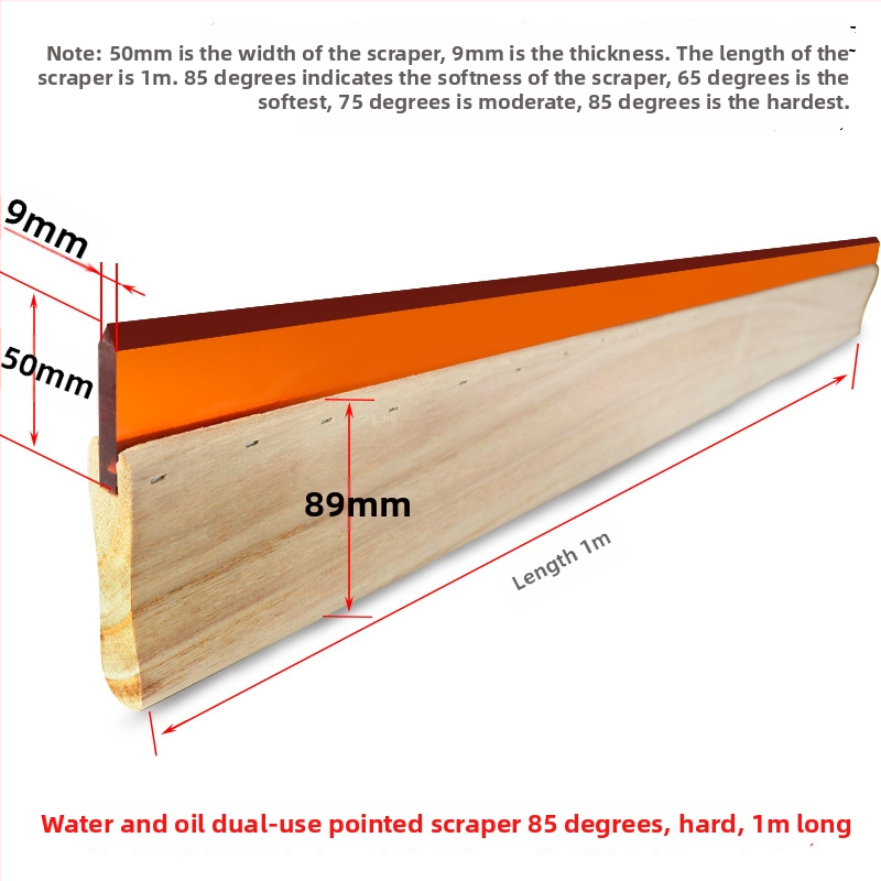 Ситопечатен скребец със дървена дръжка за водни и маслени мастила, издръжлив ръчен скребец за ситопечат