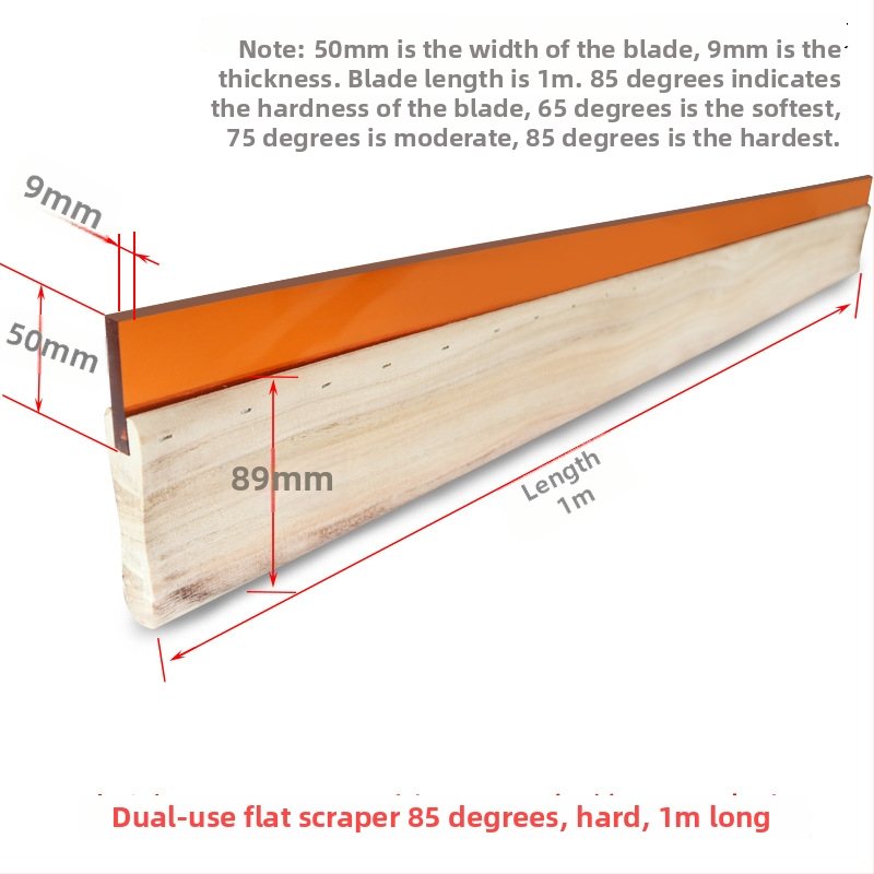 Ситопечатен скребец със дървена дръжка за водни и маслени мастила, издръжлив ръчен скребец за ситопечат