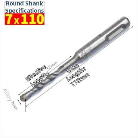 Vŕtací bit do kladiva s guľatou hlavou a guľatou stopkou, nešesťhranový, pre betónové steny