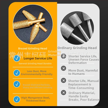 Diamantová zvarovaná brúsna hlava pre elektrickú vŕtačku – Xin Yilong, Materiál: Gold steel sand