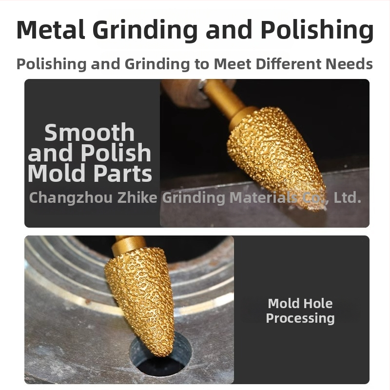 Diamantová zvarovaná brúsna hlava pre elektrickú vŕtačku – Xin Yilong, Materiál: Gold steel sand