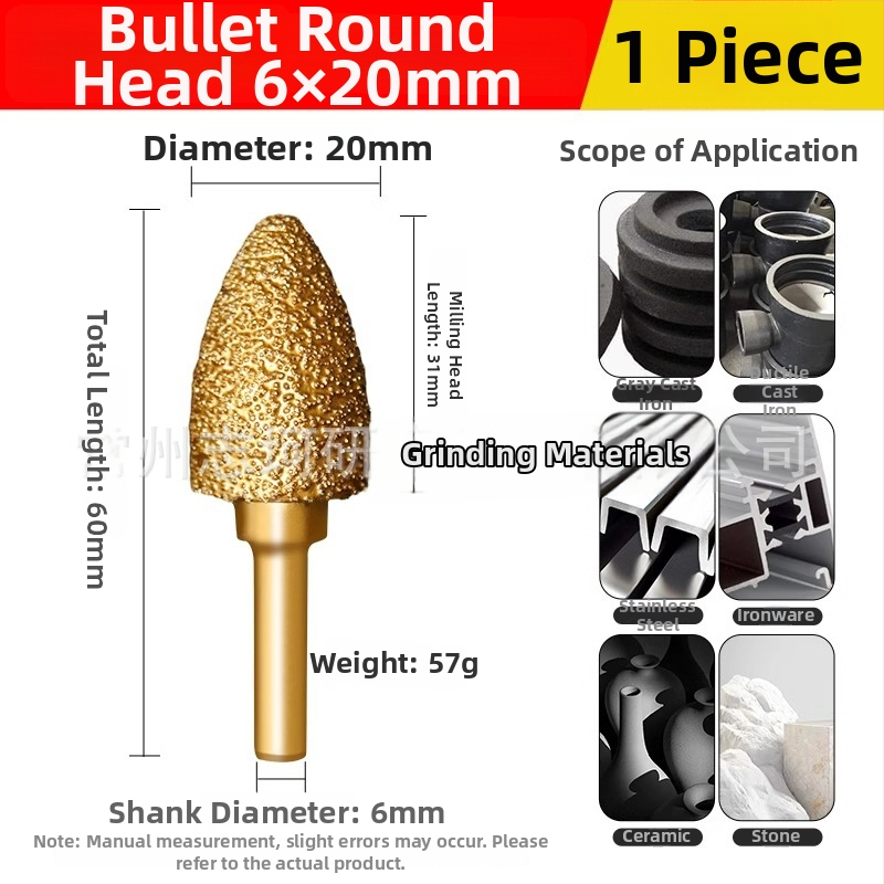 Diamantová zvarovaná brúsna hlava pre elektrickú vŕtačku – Xin Yilong, Materiál: Gold steel sand