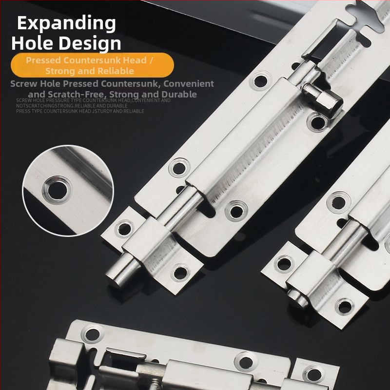 Неръждаема стомана, удебелен болтов заключващ лост за врати, за дървени врати, анти-крадба, за баня