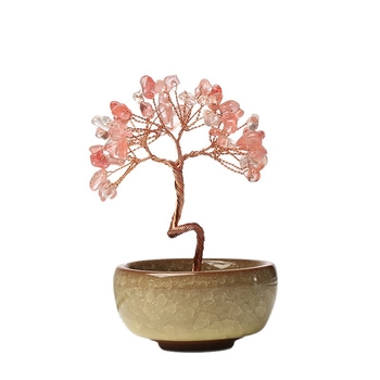 Δέντρο Πλούτου από Κρύσταλλο με Γεωμετρική Βάση, Μοντέρνο Μινιμαλιστικό Στυλ, Συσκευασία σε Χαρτοκιβώτιο