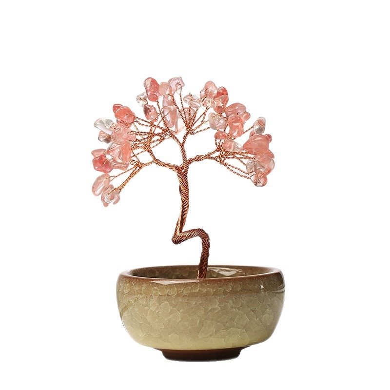 Δέντρο Πλούτου από Κρύσταλλο με Γεωμετρική Βάση, Μοντέρνο Μινιμαλιστικό Στυλ, Συσκευασία σε Χαρτοκιβώτιο