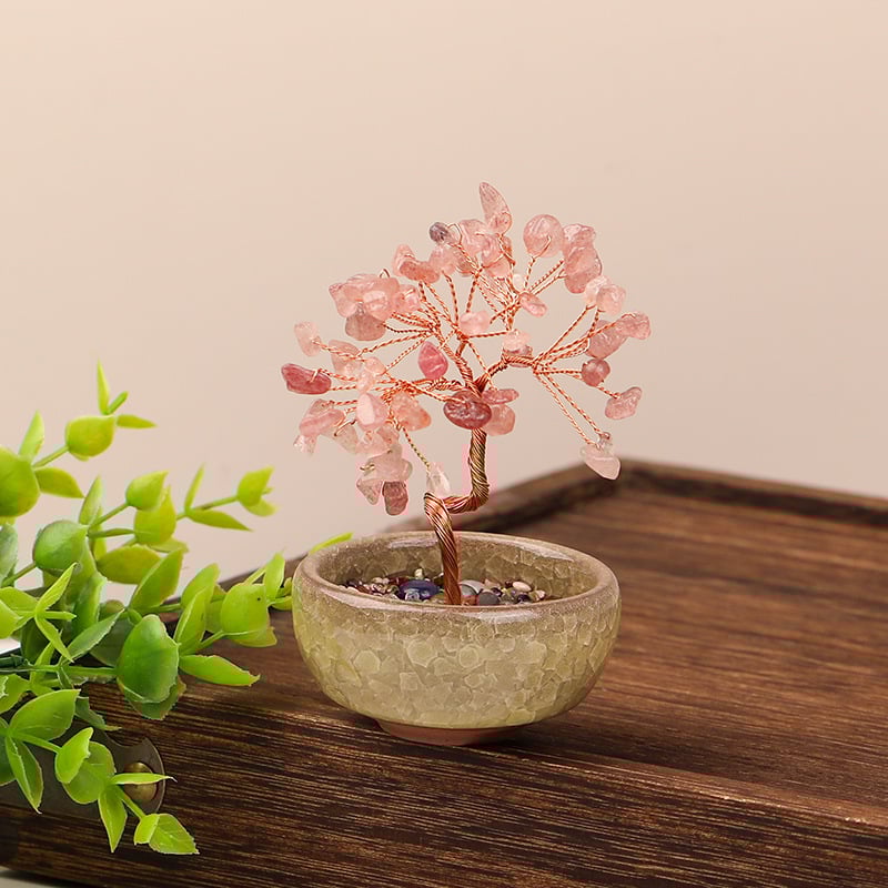 Δέντρο Πλούτου από Κρύσταλλο με Γεωμετρική Βάση, Μοντέρνο Μινιμαλιστικό Στυλ, Συσκευασία σε Χαρτοκιβώτιο