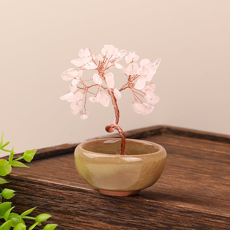 Δέντρο Πλούτου από Κρύσταλλο με Γεωμετρική Βάση, Μοντέρνο Μινιμαλιστικό Στυλ, Συσκευασία σε Χαρτοκιβώτιο