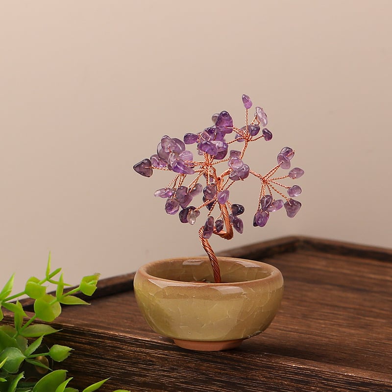 Δέντρο Πλούτου από Κρύσταλλο με Γεωμετρική Βάση, Μοντέρνο Μινιμαλιστικό Στυλ, Συσκευασία σε Χαρτοκιβώτιο