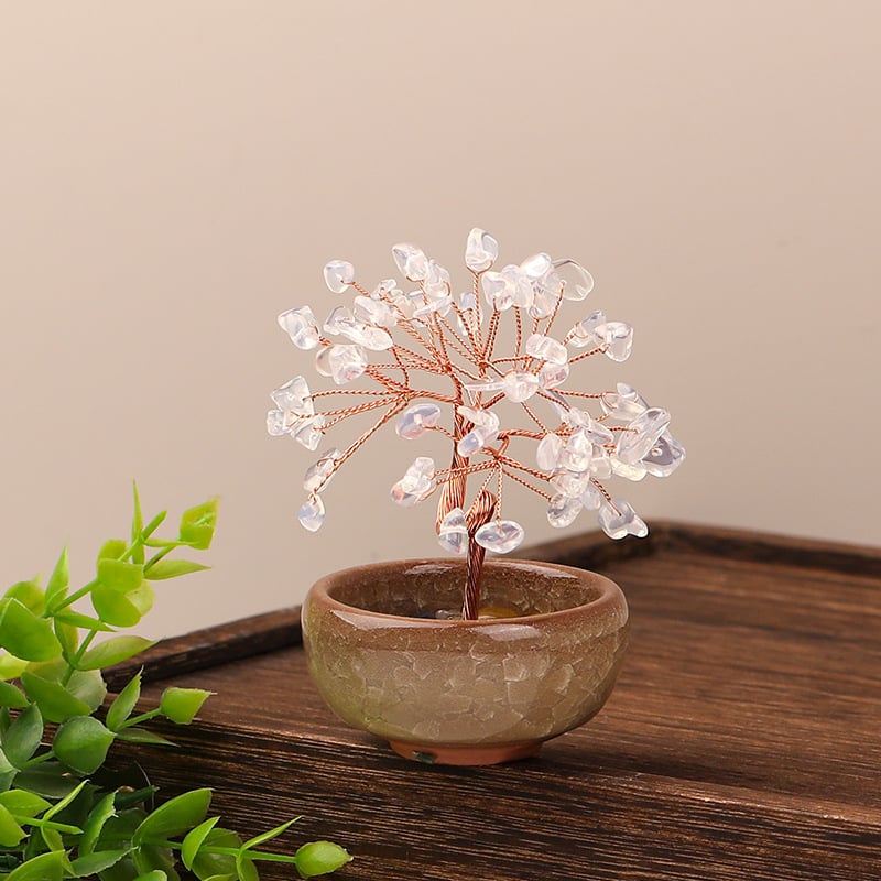 Δέντρο Πλούτου από Κρύσταλλο με Γεωμετρική Βάση, Μοντέρνο Μινιμαλιστικό Στυλ, Συσκευασία σε Χαρτοκιβώτιο