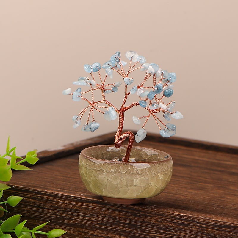 Δέντρο Πλούτου από Κρύσταλλο με Γεωμετρική Βάση, Μοντέρνο Μινιμαλιστικό Στυλ, Συσκευασία σε Χαρτοκιβώτιο