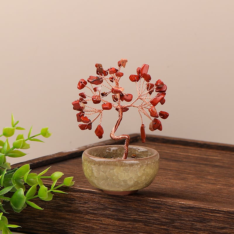 Δέντρο Πλούτου από Κρύσταλλο με Γεωμετρική Βάση, Μοντέρνο Μινιμαλιστικό Στυλ, Συσκευασία σε Χαρτοκιβώτιο