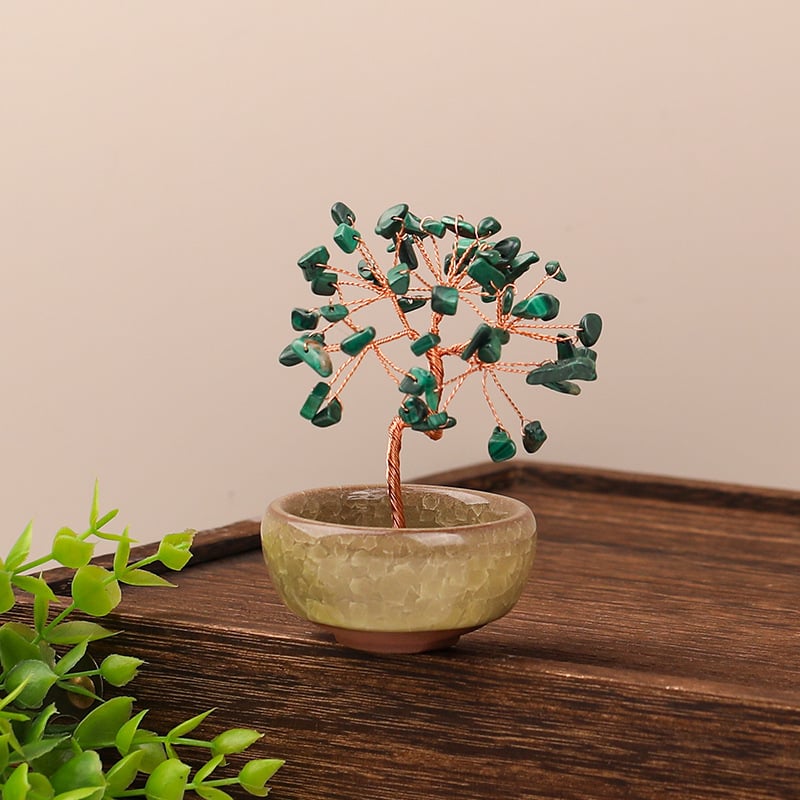 Δέντρο Πλούτου από Κρύσταλλο με Γεωμετρική Βάση, Μοντέρνο Μινιμαλιστικό Στυλ, Συσκευασία σε Χαρτοκιβώτιο