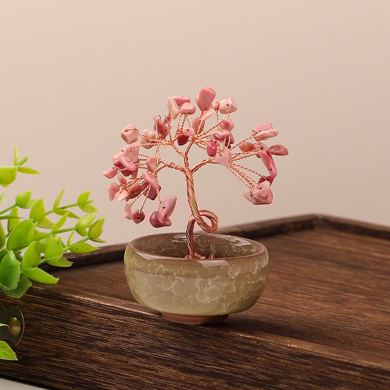 Δέντρο Πλούτου από Κρύσταλλο με Γεωμετρική Βάση, Μοντέρνο Μινιμαλιστικό Στυλ, Συσκευασία σε Χαρτοκιβώτιο