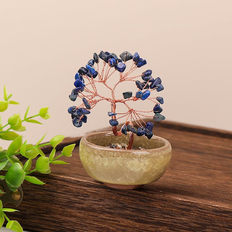 Δέντρο Πλούτου από Κρύσταλλο με Γεωμετρική Βάση, Μοντέρνο Μινιμαλιστικό Στυλ, Συσκευασία σε Χαρτοκιβώτιο