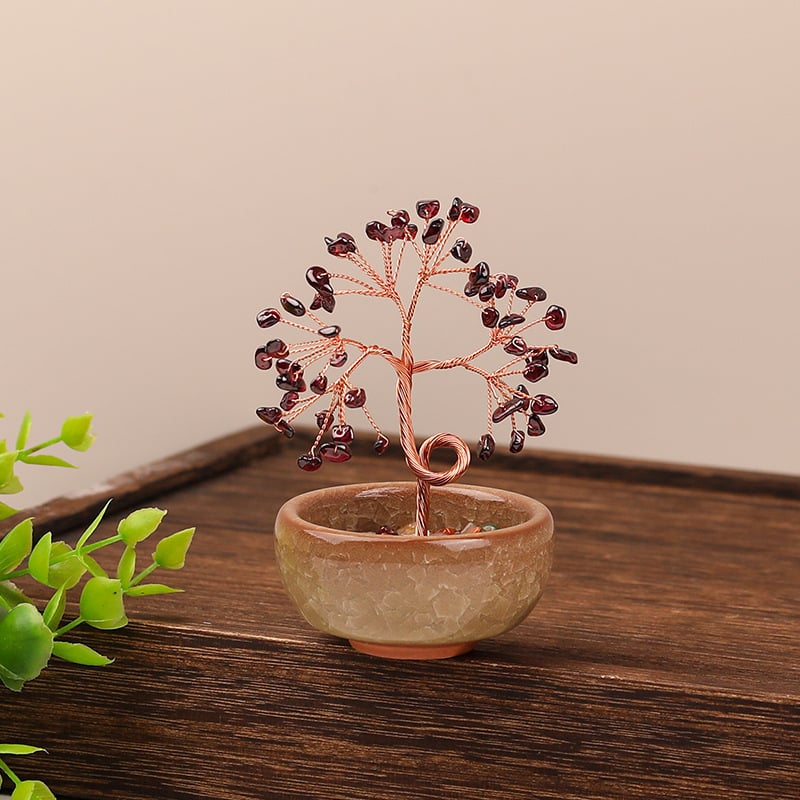 Δέντρο Πλούτου από Κρύσταλλο με Γεωμετρική Βάση, Μοντέρνο Μινιμαλιστικό Στυλ, Συσκευασία σε Χαρτοκιβώτιο