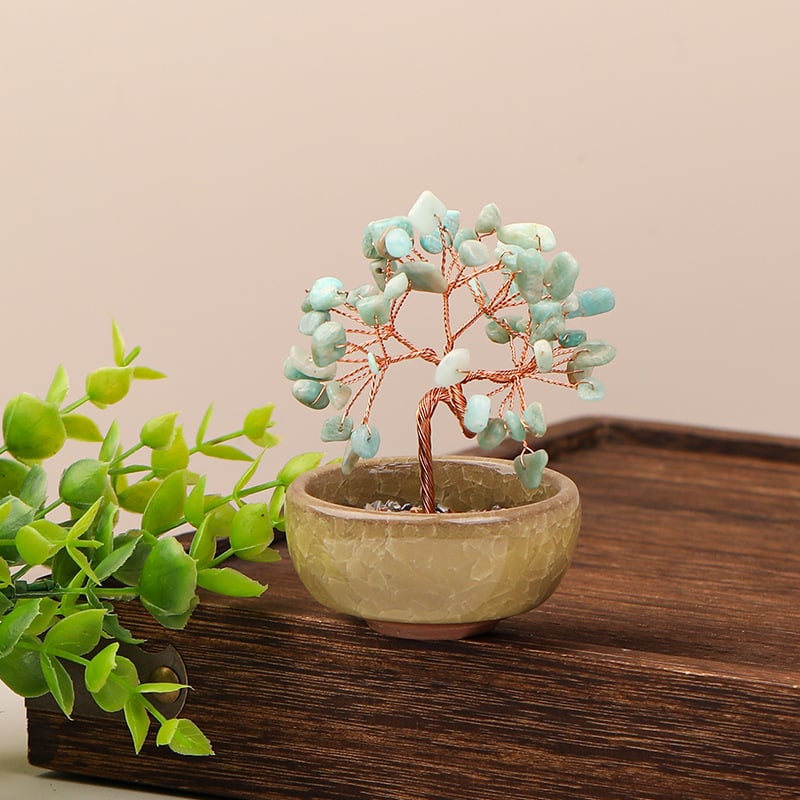 Δέντρο Πλούτου από Κρύσταλλο με Γεωμετρική Βάση, Μοντέρνο Μινιμαλιστικό Στυλ, Συσκευασία σε Χαρτοκιβώτιο