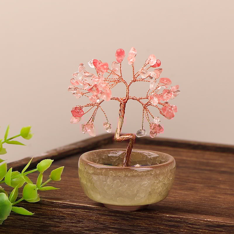 Δέντρο Πλούτου από Κρύσταλλο με Γεωμετρική Βάση, Μοντέρνο Μινιμαλιστικό Στυλ, Συσκευασία σε Χαρτοκιβώτιο