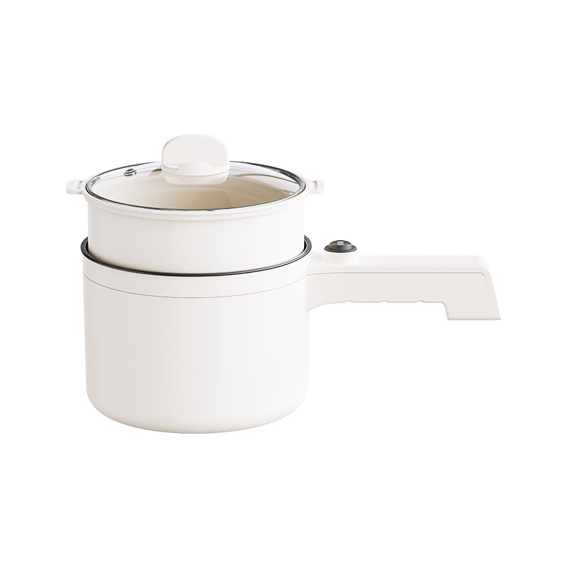 Електрически горещ съд за студенти, за 1–2 лица, до 800W, 1–2 л, вътрешен съд с незалепващо покритие, контрол на температурата, многофункционален: пара, пържене, варене, къкрене