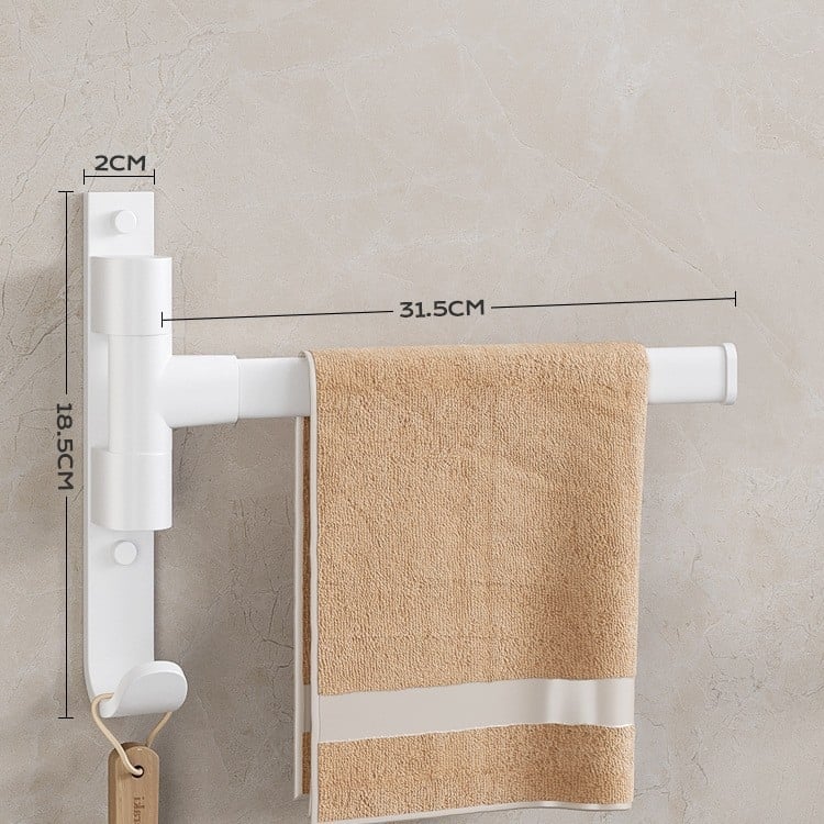 Επιτοίχια περιστρεφόμενη ράγα πετσέτας, γωνιακός σχεδιασμός, χωρίς διάτρηση, από κράμα αλουμινίου, φορτίο 10 kg, 5 επιπέδων, φινίρισμα με πλαστικό ψεκασμό