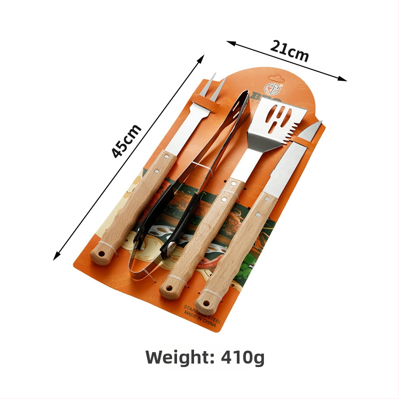 Sada nástrojov na grilovanie z nehrdzavejúcej ocele s nožom, klipom, vidličkou a obracačkou