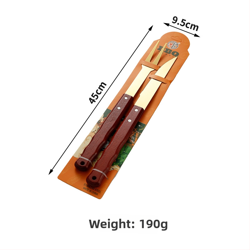 Sada nástrojov na grilovanie z nehrdzavejúcej ocele s nožom, klipom, vidličkou a obracačkou
