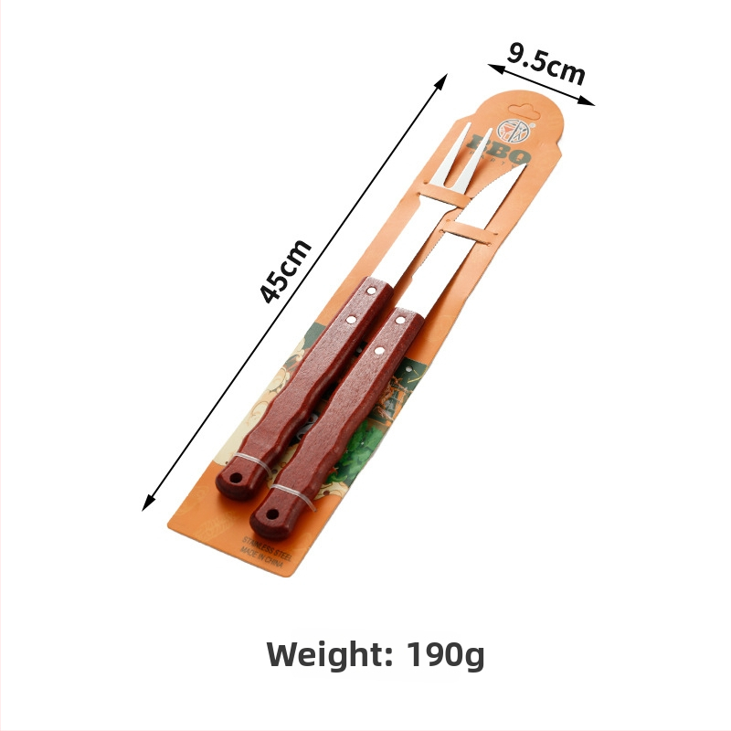 Sada nástrojov na grilovanie z nehrdzavejúcej ocele s nožom, klipom, vidličkou a obracačkou