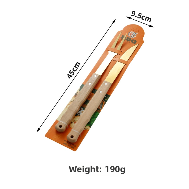 Sada nástrojov na grilovanie z nehrdzavejúcej ocele s nožom, klipom, vidličkou a obracačkou