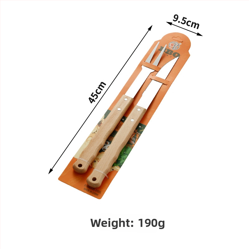 Sada nástrojov na grilovanie z nehrdzavejúcej ocele s nožom, klipom, vidličkou a obracačkou