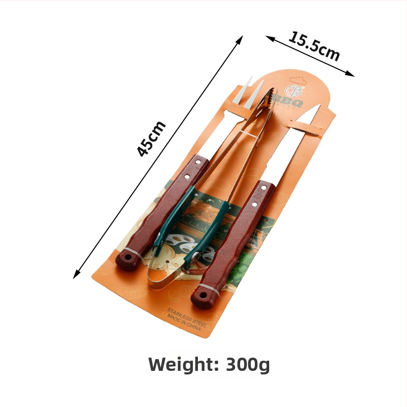 Sada nástrojov na grilovanie z nehrdzavejúcej ocele s nožom, klipom, vidličkou a obracačkou