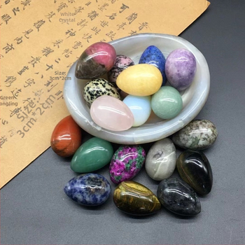 Φυσικός κρύσταλλος σε σχήμα αυγού — λίθος παλάμης διακοσμητικό, λεία επιφάνεια, μάρκα Ting Hong Jing Shi