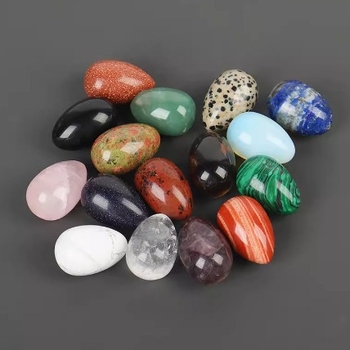 Φυσικός κρύσταλλος σε σχήμα αυγού — λίθος παλάμης διακοσμητικό, λεία επιφάνεια, μάρκα Ting Hong Jing Shi