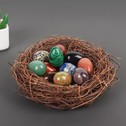 Φυσικός κρύσταλλος σε σχήμα αυγού — λίθος παλάμης διακοσμητικό, λεία επιφάνεια, μάρκα Ting Hong Jing Shi