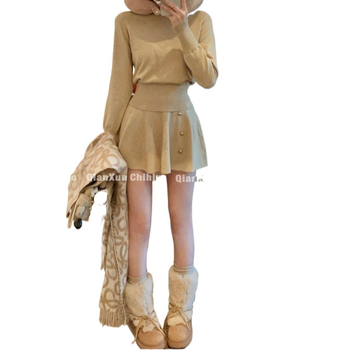 Női casual öltöny elegáns hölgy-stílusban, francia dizájn, poliészter anyag, téli szezon