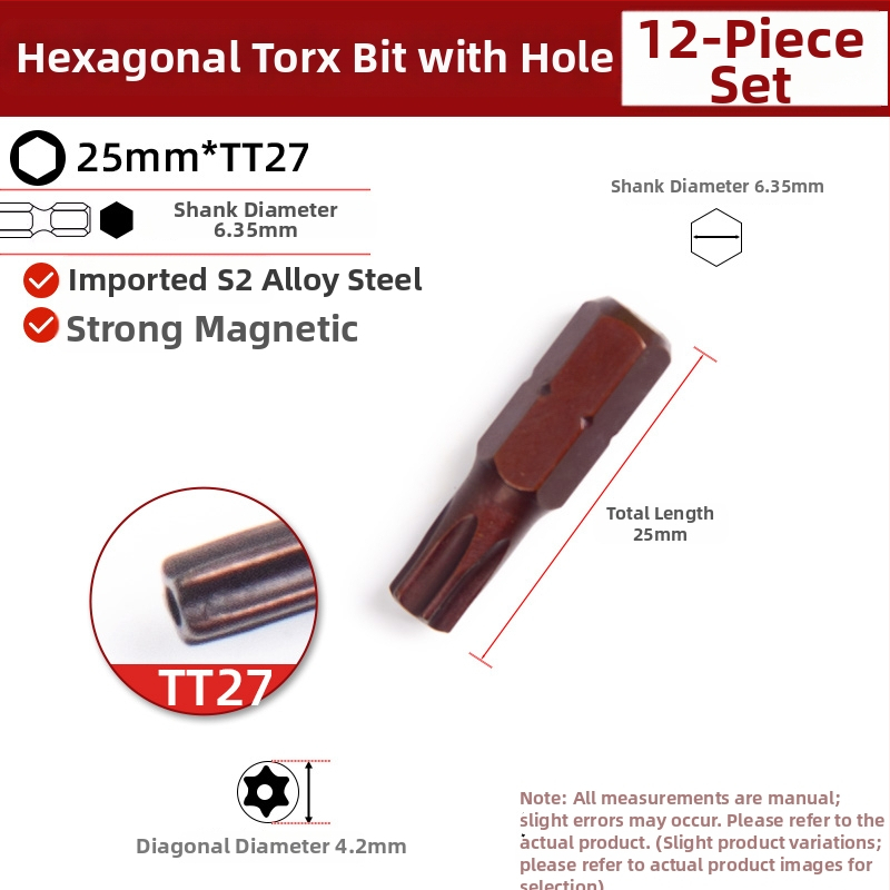 Šesťuholníkový magnetický bit pre elektrickú vŕtačku, 25 mm; Značka: Other; Materiál: Sandalwood